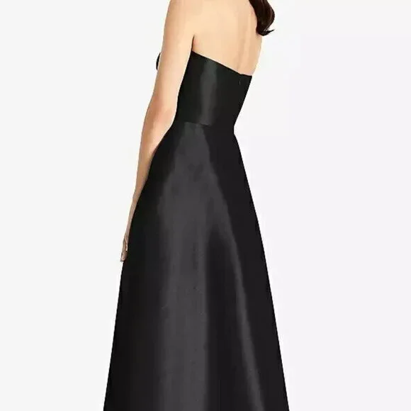Alfred Sung D748 Black Strapless A-Line Gown With Pockets - Picture 3 of 4